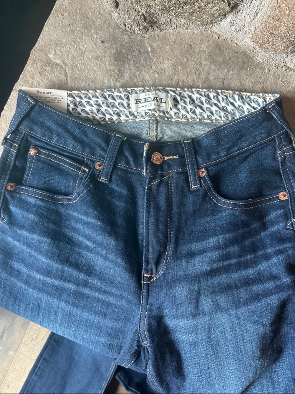 Ariat REAL High Rise Ballary Boot Cut Jean 27XL - Picture 3 of 5